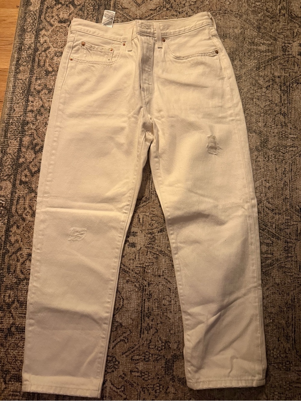 Levi's Straight Leg Jeans in Off-White/Cream